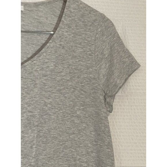 Pure J Jill Women's Relaxed Short Sleeve Pullover V Neck Tee Heather Grey - Picture 6 of 7